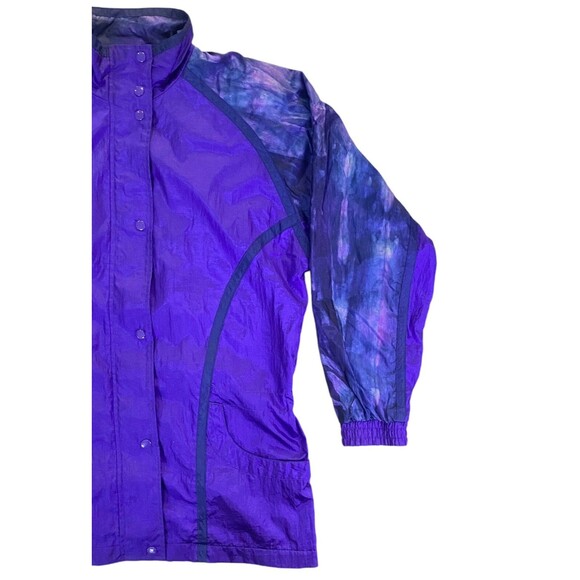 Vintage Lavon 80s Windbreaker Nylon Zip Up Jacket Purple Blue Size Small ***READ - Picture 11 of 12
